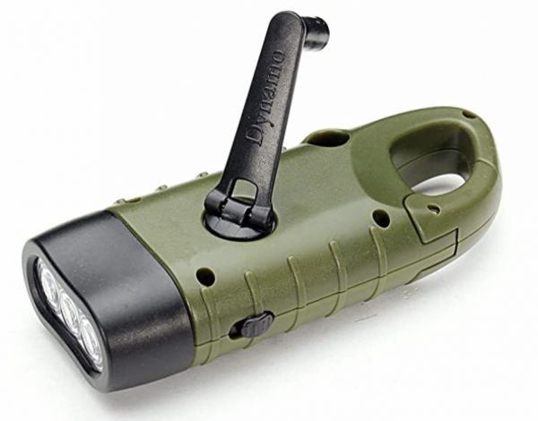 Handkurbel-Taschenlampe mit eingebautem Akku