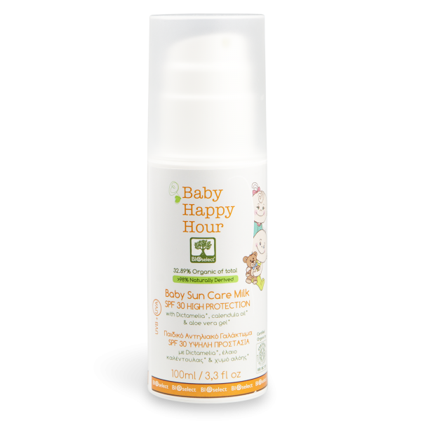 Happy Hour - Biosonnenschutzmilch hoher Schutz SPF30 für Kinder und Babys