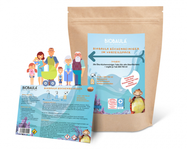 Biobaula ® Vorteilspaket Küchen Öko-Tabs | biologisch abbaubar | 20 Tabs