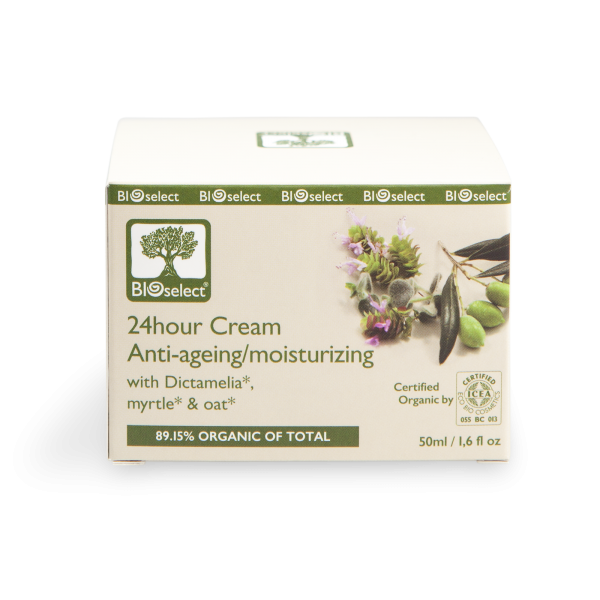 Biozertifizierte, feuchtigkeitsspendende 24-Stunden Anti-Aging Creme