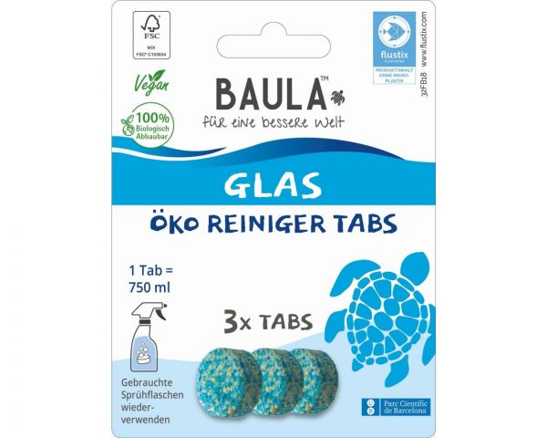 Biobaula ® 3x Glasreiniger Öko-Tab | biologisch abbaubar |